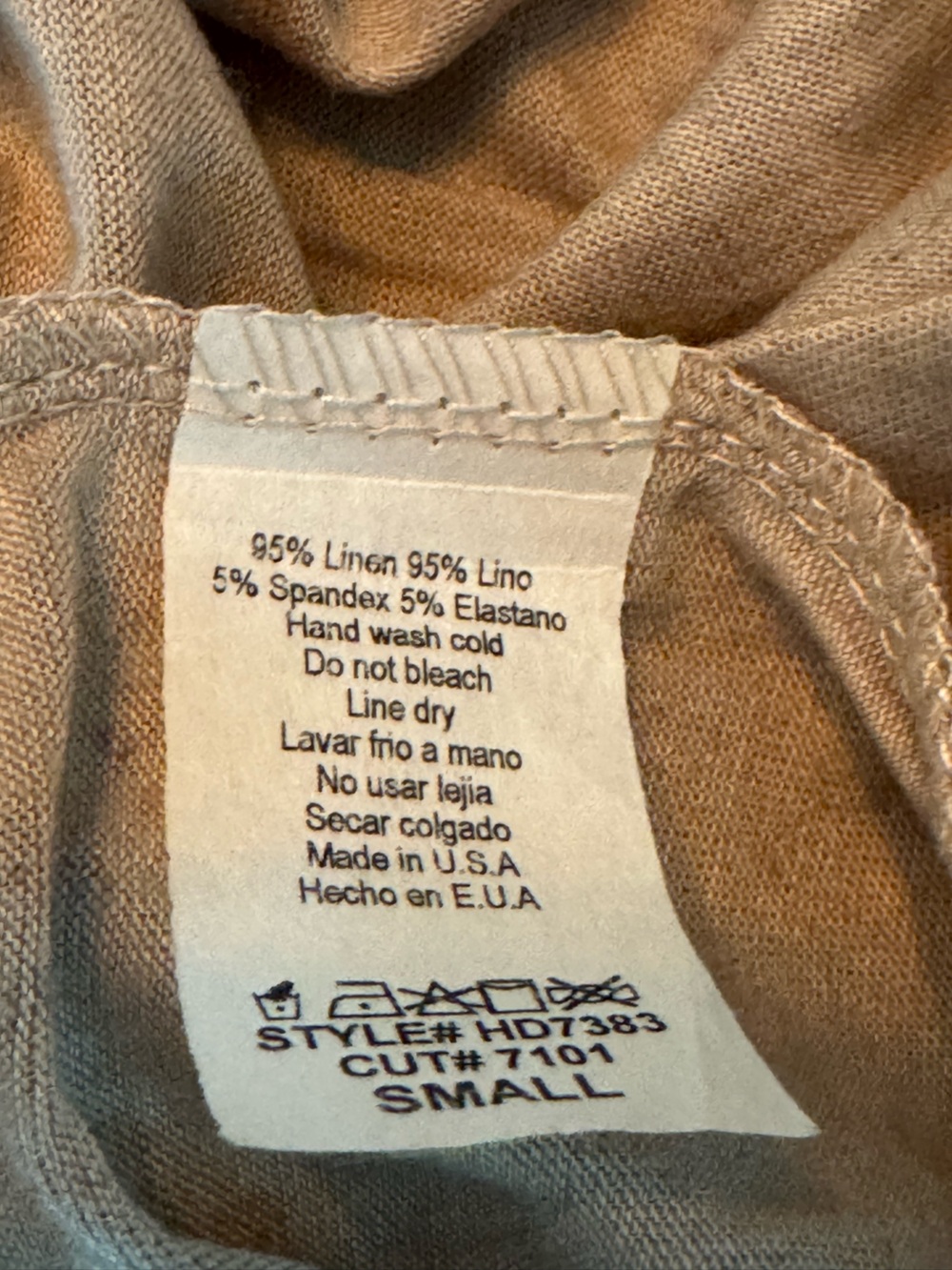 Hopely asymmetrical linen blend boho top small euc - Picture 7 of 7